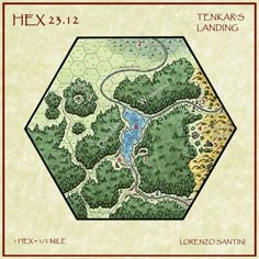 the hex map for tekkar's landing from lordenzo santini