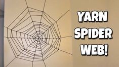 a spider web is shown with the words yarn spider web on it's side