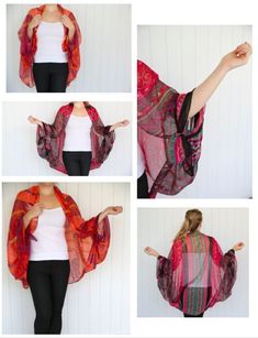 Boutique de foulards en ligne Mode Tips, Mode Kimono, Ways To Wear A Scarf, Diy Vetement, Diy Scarf, How To Wear Scarves, Scarf Tying, Sewing Clothes, Scarf Styles