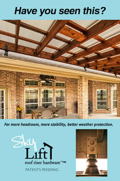 an advertisement for sky lift roofing with the words have you seen this?