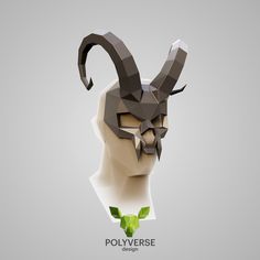 the polyverse logo is designed to look like an animal's head with horns