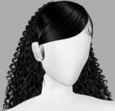 Digital Curly Hair Styles, Realistic Curly Hair Drawing, Curly Hair Sillouhette, Png Wigs Imvu