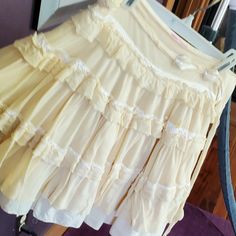 Soft Pale Yellow Multi Layered Skirt. Sz Eu 38. 6-8 Us Size. Ruffled Skirt, Lovely Clothes, Layered Skirt, Virtual Closet, Ruffle Skirt, Pale Yellow, Multi Layering, Womens Skirt, Fashion Inspo