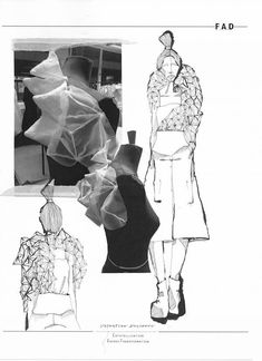 an image of fashion sketches in black and white