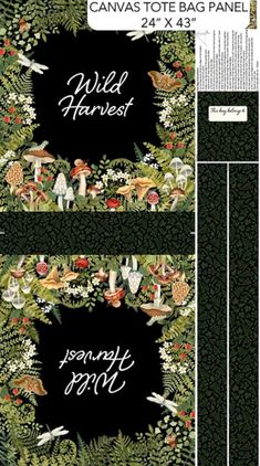 two envelopes with the words wild harvest on them and an image of forest animals