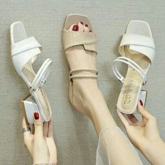 Trendy Heels, Fashion Shoes Heels, Girls Sandals, Womens Heels, Low Heels, Wedding Shoes, Shoes Women Heels, Ballet Shoes, Leather Women