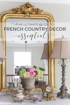 the ultimate guide to french country decor for spring and summer with flowers in an urn