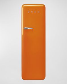 Smeg Fab28 Retro-style Refrigerator With Internal Freezer Bottle Shelf, Vegetable Drawer, Bottom Freezer, Door Open, Glass Cover, Plastic Glass, Drawer Slides, Door Opener, Glass Shelves