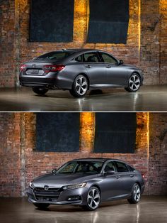 two side by side images of the new honda accord