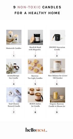 the ingredients for candles are shown in this poster, which includes instructions to use them