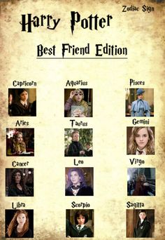 harry potter's best friend movie poster with all the characters and their names on it