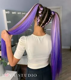 Color Extensions Braids, Festival Braids With Color Extensions, Hairstyle Trends 2023, Rebonding Hair, New Girl Fashion, Festival Hair Braids, Ponytail Haircut, Hair Styles For Girls