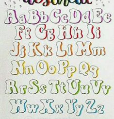 the upper and lower letters are drawn with colored pencils on paper, while the lower letters