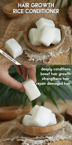 RICE HAIR GROWTH CONDITIONER CUBES - The Little Shine Hair Growth Conditioner, Healthy Natural Hair Growth, Oil For Hair Growth, Diy Kosmetik, Oil For Hair, Rice Water, Homemade Hair Products, Healthy Natural Hair