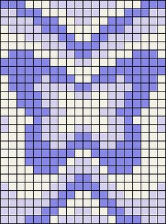 a blue and white cross - stitch pattern with squares in the shape of a heart