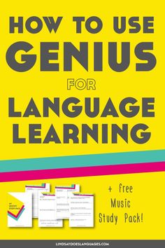 the book how to use genius for language learning and free music study pack, with an image