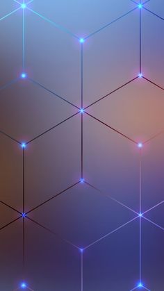 an abstract background with blue and pink lights in the shape of hexagons