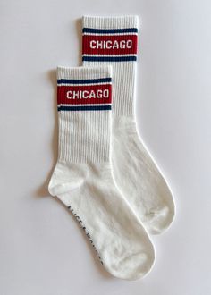 *Alice & Wonder original design* Inspired by the OG sport socks from the 80s, this crew was made for spicing up your Fall 'fit. Maroon and navy Chicago block mini crew sock. 100% Cotton. One Size Fits Most. Sweat Sets, Fall Fit, Knit Bottom, Crew Sock, Football Tees, Newest Jordans, Striped Cardigan, Love Is Free, Sport Socks