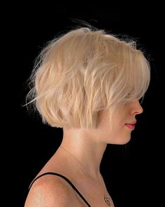 SWIPE) Short Bob Cut With Bangs, Bob Cut With Bangs, Layered Short Bob, Short Bob Cut, Neck Length Hair, Bob Hairstyle Ideas, Trendy Bob, Chin Length Haircuts, Trendy Bob Hairstyles