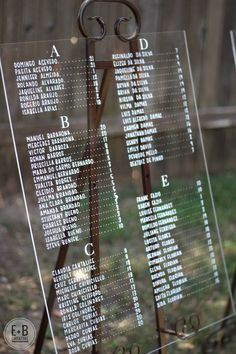 a glass sign with numbers on it in front of a fence