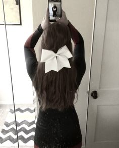 High Pony With Bow Cheer, Low Half Up Half Down Cheer, Cheer Half Up Half Down, Cheer Hairstyles With Bows Half Up, Half Up Half Down Hair Cheer, Cheer Hairstyles Half Up Half Down, Cheer Half Up Half Down Hair, Half Up Half Down Cheer Hair, Cheerleading Hairstyles With Bows