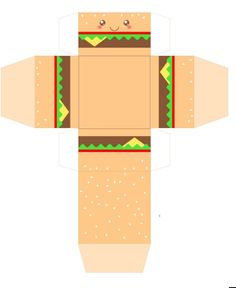 an image of a paper toy that looks like a hamburger or cheeseburger box