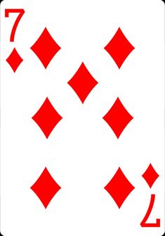 the back side of a playing card with red diamonds