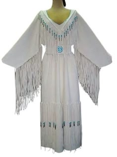 Item description from the seller FAQ Women Native American Handmade White Leather Long Fringes Wedding Dress   Please have a look below the list to find our responses to your probably questions or just scroll down this page to see for our replies against your queries. If you do not see your question here, kindly send a message directly to eBay inbox. Q1: Why choose us as your seller? 1: We are manufacturer & don’t compromise with product quality. 2: We offer competitive prices. 3: No extra charges on customization. 4: Satisfy customers with appropriate communication. Q2: What is your policy regarding product dispatch time? Usually we will take 4-5 working days to ship the order after receiving the complete payment.   Q3: We want a product which is not listed on your online store? Please co Native Wedding Dress, Native American Wedding Dress, Buckskin Clothing, Buckskin Dress, Native Clothes, American Wedding Dress, Fringe Wedding Dress, Native Dresses, Native Wedding