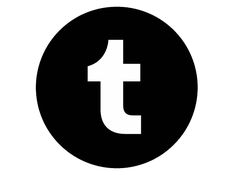 a black and white circle with the letter t in it