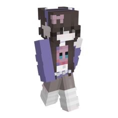 an image of a minecraft character in purple and white