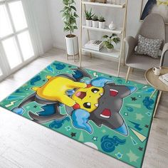 a rug with two cartoon characters on it