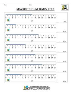 the measurement line worksheet for kids to learn how to measure lines and numbers