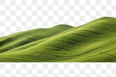 green hills with grass on the top and one hill in the middle, transparent background