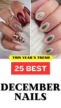 December Nails Ideas, 25 December, Christmas Manicure, Round Nails, Dipped Nails, Christmas Nail Designs, Christmas Nail, Holiday Trends