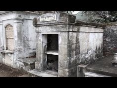 an old cemetery with the door open