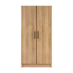 a large wooden cabinet with two doors