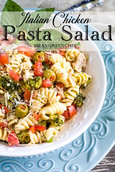 the pasta salad is ready to be eaten