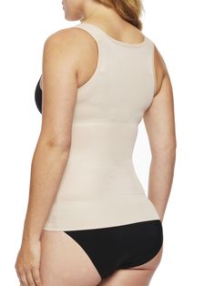 Comfortable Firm® control and shaping: This single-ply, lightweight garment is made from Tactel® fabric designed to provide a smooth look for all-day wear. Open-bust: Wear your own bra for a custom fit. Waist shaping: The waist slimming design shapes your waist while preventing muffin top. Comfort tank straps: Padded for support and extra comfort. Wonderful Edge®: Silicone edge along the bottom of this shaper for no lines, no ride and is comfortable all day. Second-skin Shapewear With Built-in Bra And Full Coverage, Classic Fitted Sleeveless Camisole, Fitted Seamless Sleeveless Shapewear, Fitted Sleeveless Seamless Shapewear, Fitted Sleeveless Shapewear With Seamless Construction, Fitted Seamless Shapewear With Scoop Neck, Fitted Seamless Scoop Neck Shapewear, Stretch Shapewear With Built-in Bra And Scoop Neck, Stretch Scoop Neck Shapewear With Built-in Bra