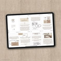 the ipad is displaying an image of furniture on it's display screen, which also displays information about what to buy and where to purchase