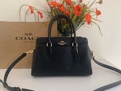 Find ideas๏ฟฝand inspiration for NWT COACH CH172 Darcie Carryall Handbag in Crossgrain Leather Black, Women's Bags & Handbags Coach Leather Party Bags, Chic Coach Party Bag, Chic Party Bags By Coach, Black Coach Bags For Party, Gold Handbags, Coach Bag, Handbags On Sale, Women's Bags, Coach Bags