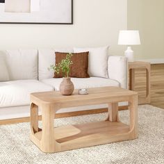 Forma Coffee Table - 40" Coffee Table Plank+Beam Blonde Wooden Rectangle Coffee Table, Cube Coffee Table, Modern Wood Coffee Table, Coffee Table With Shelf, Table For Small Space, Into The Wood, Inspire Me Home Decor, Solid Wood Table, Table With Storage