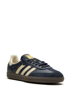 Adidas Samba OG "Navy" Sneakers - Farfetch Gazelle Adidas, Navy Sneakers, Adidas Samba Og, Iconic Bags, Tube Socks, Sneakers Blue, Adidas Samba Sneakers, Fall Shoes, Exclusive Fashion