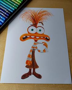 an image of a cartoon character drawn in colored pencils