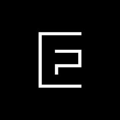 the letter f is made up of white lines on a black background, and it appears to be in two different font styles