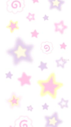 an abstract background with stars and swirls in pastel pink, yellow and purple