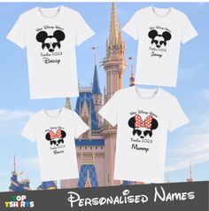 Top Rated Personalised Disney World Florida 2023 T-Shirts Matching Family Mouse Castle, Mens Shirts Mickey Mouse Shirt, Mickey Mouse Shirts, Disney World Florida, Disney Outfits, Fashion Tops, Disney World, Castle, Florida, Mens Shirts