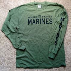 Marine Corps PT Long Sleeve T-Shirt "Marines" EGA USMC Tee Women, Men and Kids Outfit Ideas on our website at 7ootd.com #ootd #7ootd Marine Girlfriend Clothes, Marine Girlfriend Gifts, Marine Girlfriend Quotes, Kids Outfit Ideas, Usmc Shirts, T Shirt Outfit Ideas