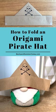 an origami pirate hat made out of paper