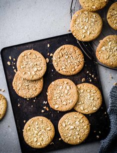 freshly baked oatmeal cookies on a baking sheet