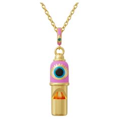 Introducing our exquisite Evil Eye Whistle Pendant Necklace, a stunning combination of elegance, functionality, and spiritual significance. This gold vermeil pendant is thoughtfully crafted to enhance your style while providing actual and spiritual protection, making it a truly unique accessory. Whistle Necklace, Spiritual Protection, Necklace Pendants, Oui Oui, Accessories Unique, Evil Eye, Gold Vermeil, Jewelry Necklace Pendant, Jewelry Design